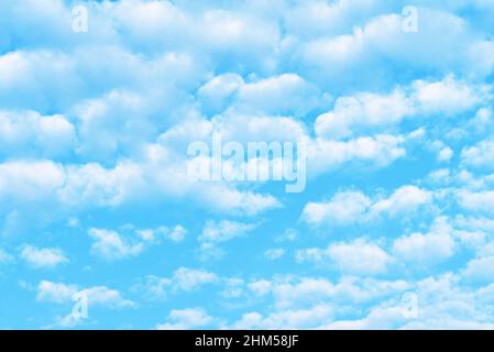 Beautiful blue sky with many white clouds Stock Photo