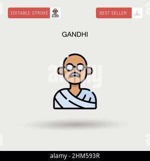 Gandhi Simple vector icon. Stock Vector