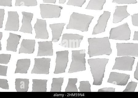 Empty white paper pieces isolated. Space for text or design. Stock Photo