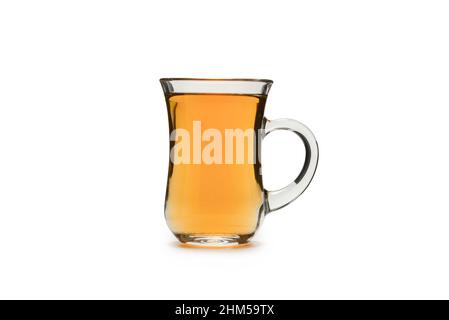 A turkish glass of tea isolated on a white background. Stock Photo