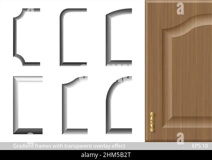 Gradient frames with transparent effect Stock Vector