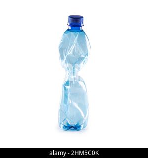 Plastic pet bottle used on a white background. Stock Photo