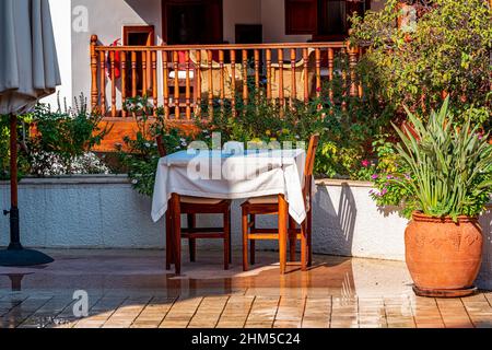 small private hotel is ready to receive guests Stock Photo