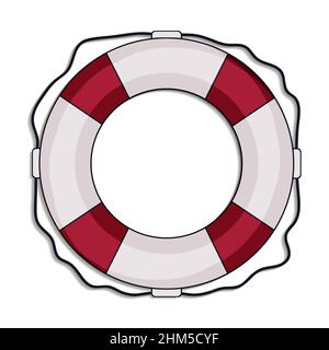 Lifebuoy isolated on white background, blank Stock Photo