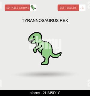 Tyrannosaurus rex Simple vector icon. Stock Vector