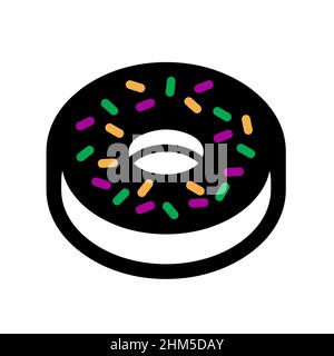 Donut symbol icon, isolated on white background  vector Stock Vector