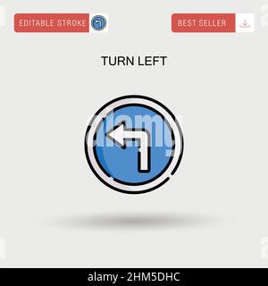 Turn left Simple vector icon. Stock Vector