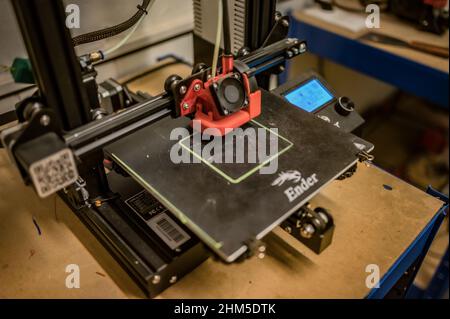 3D Printer working in studio Stock Photo