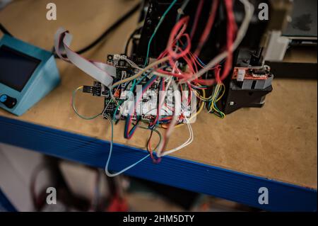 Assorted 3D Printer cables and chips Stock Photo