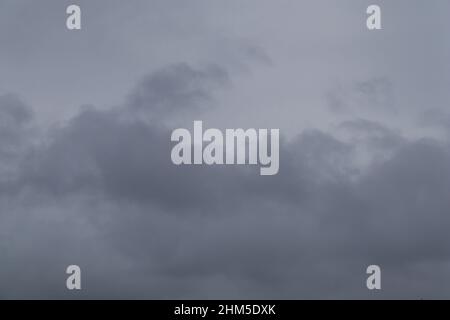overcast, clouds in the sky - gray cloudy sky - background texture Stock Photo