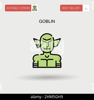 Goblin Simple vector icon. Stock Vector