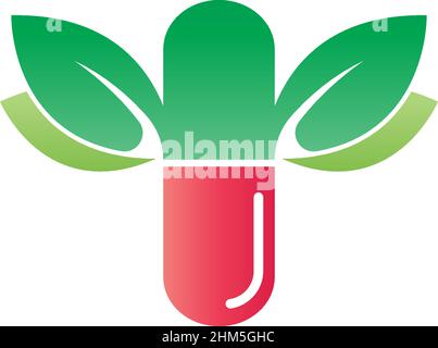 Capsule medicine icon logo desain illustration vector Stock Vector