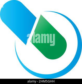 Capsule medicine icon logo desain illustration vector Stock Vector