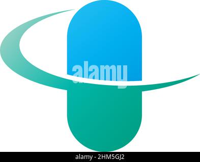 Capsule medicine icon logo desain illustration vector Stock Vector