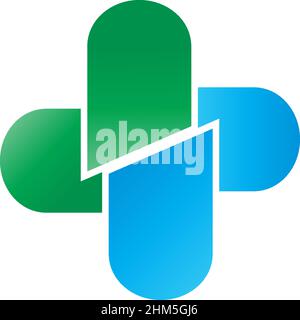 Capsule medicine icon logo desain illustration vector Stock Vector
