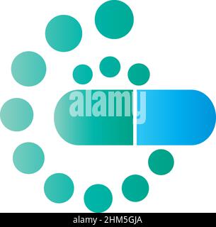 Capsule medicine icon logo desain illustration vector Stock Vector