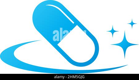 Capsule medicine icon logo desain illustration vector Stock Vector