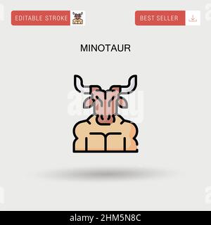 Minotaur Simple vector icon. Stock Vector