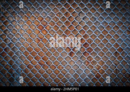Old Steel grating texture background,Metal grid seamless pattern. Stock Photo