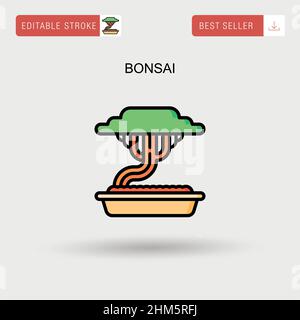 Bonsai Simple vector icon. Stock Vector