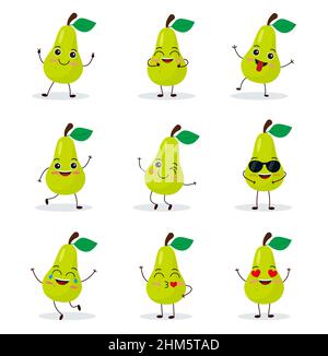 Happy pear emoticon Stock Vector Image & Art - Alamy