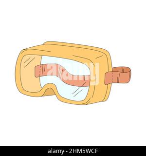 Cartoon vector illustration of goggles isolated on a white background. Protective eye mask. Workwear for welder, laboratory assistant, diver Stock Vector