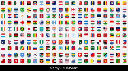 Square shaped deals country flags