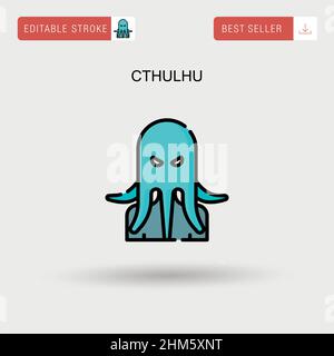 Cthulhu Simple vector icon. Stock Vector