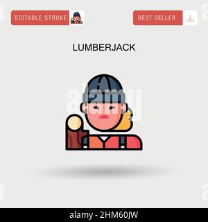 Lumberjack Simple vector icon. Stock Vector