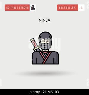 Ninja Simple vector icon. Stock Vector