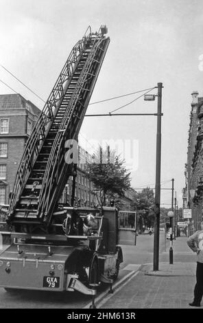Cardiff City Fire Service engine, AEC ladder truck archive image Stock ...
