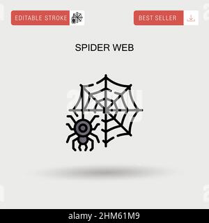 Spider web Simple vector icon. Stock Vector