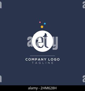 ET Initial Letter Design Vector with bubble Dots. Vector Lettering Illustration of a Colorful Alphabet with Bubbles. Stock Vector