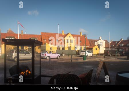 Pedestrian views of 12 century Dragor Denmark and sister city of Kodiak, Alaska Stock Photo