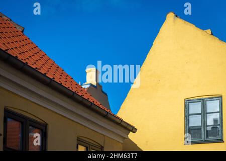 Pedestrian views of 12 century Dragor Denmark and sister city of Kodiak, Alaska Stock Photo