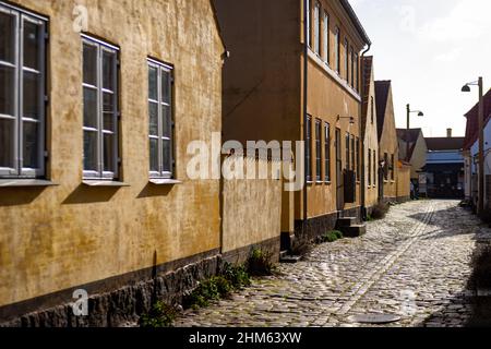 Pedestrian views of 12 century Dragor Denmark and sister city of Kodiak, Alaska Stock Photo