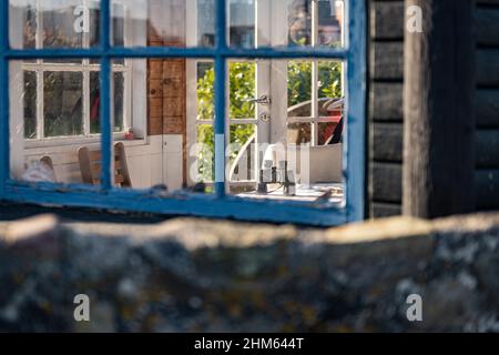 Pedestrian views of 12 century Dragor Denmark and sister city of Kodiak, Alaska Stock Photo