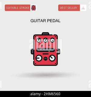 Guitar pedal Simple vector icon. Stock Vector