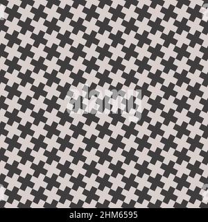 Black and White Seamless Crosses Pattern. Vector Tileable background. Stock Vector