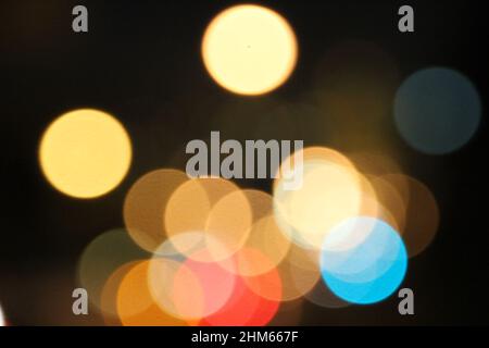 Colorful bokeh effect lights in the blurred image Stock Photo
