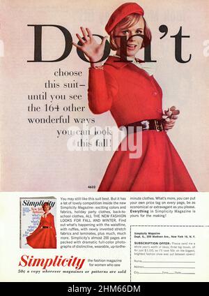 Vintage September 1962 'Good Housekeeping' magazine advert, USA Stock Photo