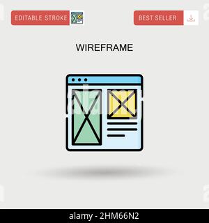wireframe ux ui design icon color illustration Stock Vector Image & Art ...