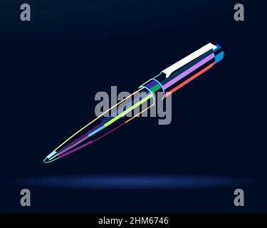 Abstract Ballpoint Pen, Fountain Pen, Ball Pen, colorful drawing. Vector illustration of paints Stock Vector