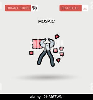 Mosaic Simple vector icon. Stock Vector