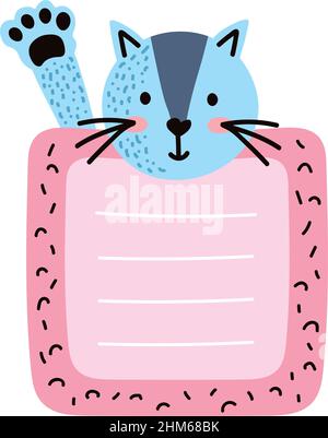 note planner cat character icon Stock Vector