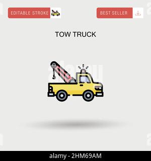 Tow truck Simple vector icon. Stock Vector
