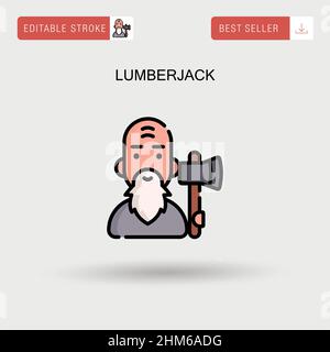 Lumberjack Simple vector icon. Stock Vector