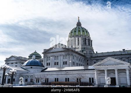 Exterior Pennsylvania State Capitol building in Harrisburg, Pennsylvania Stock Photo