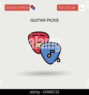 Guitar picks Simple vector icon. Stock Vector