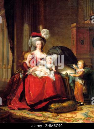 Marie Antoinette and her Children - Elisabeth Louise Vigee LeBrun, 1787 Stock Photo